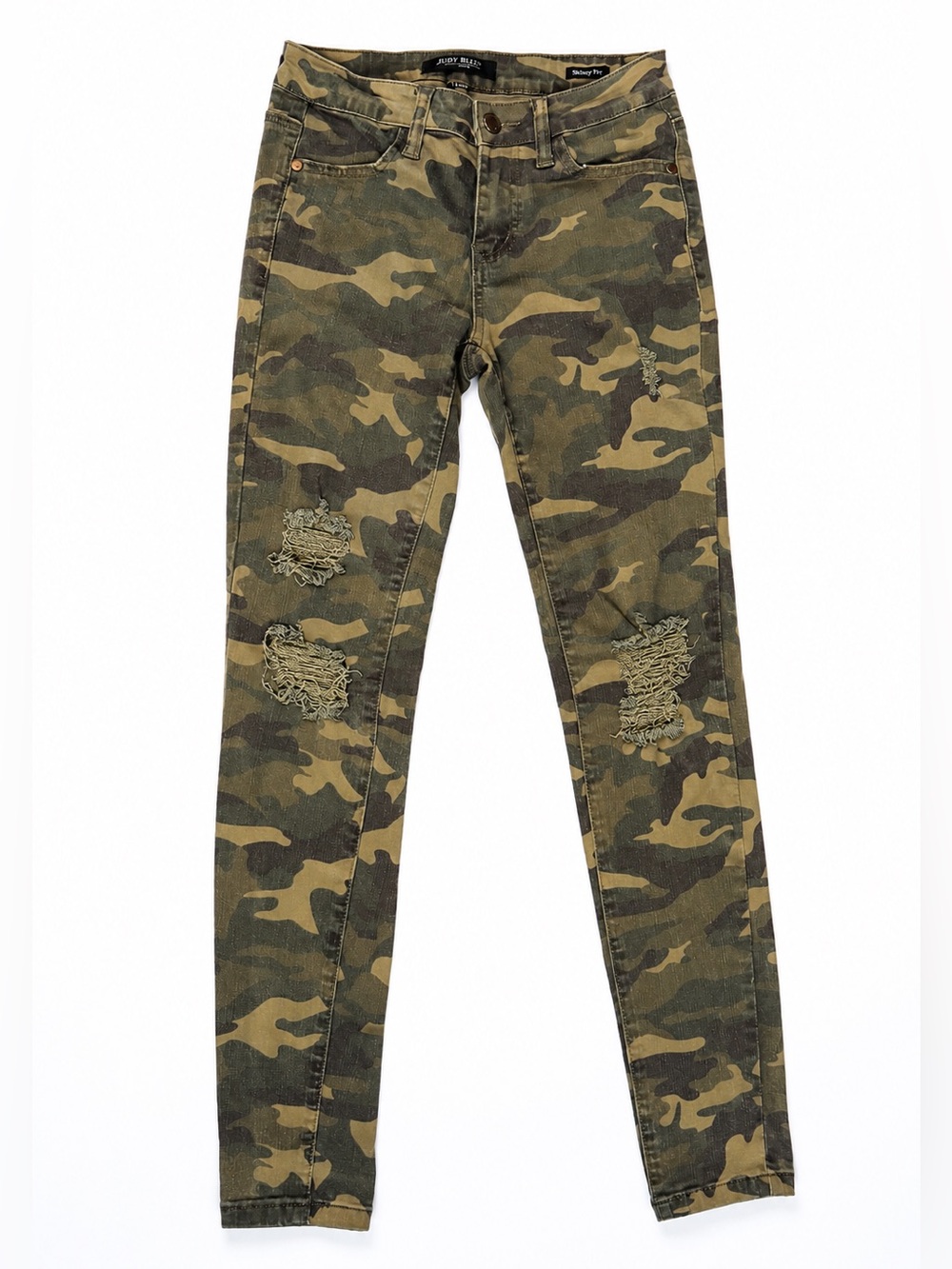 Judy Blue Olive Camo Distressed Skinny Jeans